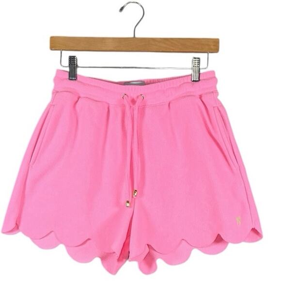 Dudley Stephens Scallop Fleece Shorts | Hot Pink Lounge Casual | Women’s XS - Picture 1 of 8
